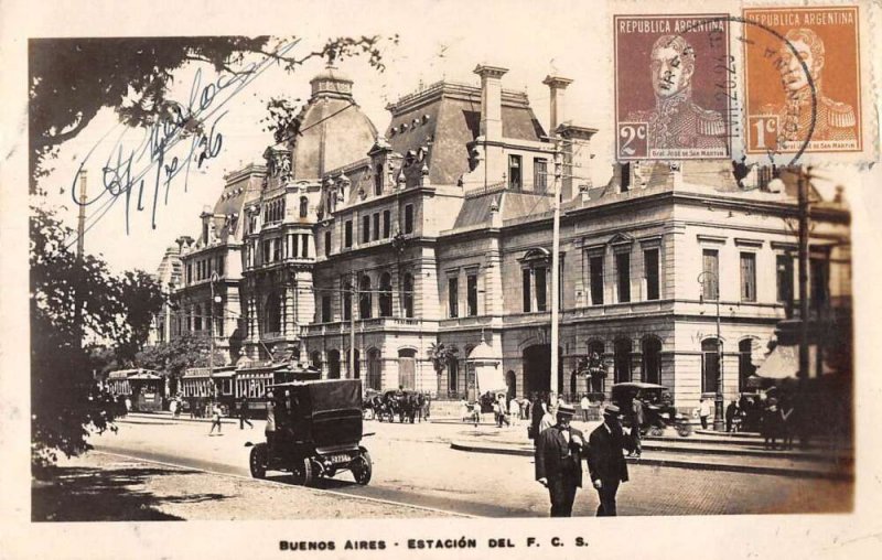 Buenos Aires Argentina Train Station Postal Used Real Photo Postcard AA41920 