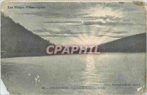 Old Postcard Gerardmer Sunset Lake