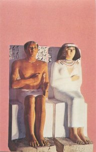 Prince Rahotep & Princess Nefert Chrome Postcard from Nov 1976 King Tut Tour