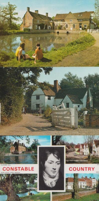 Flatford Mill Suffolk 4x 1970s Postcard