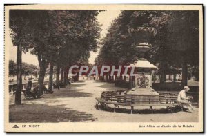 Old Postcard Niort A Allee Au Jardin De La breche