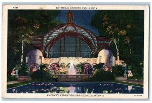 1936 Botanical Gardens and Lagoon America's Exposition San Diego CA Postcard