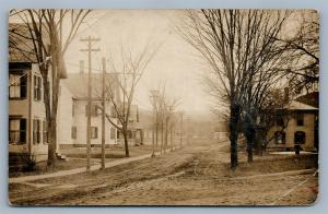 MILLERS FALLS MA STREET SCENE 1909 ANTIQUE REAL PHOTO POSTCARD RPPC 