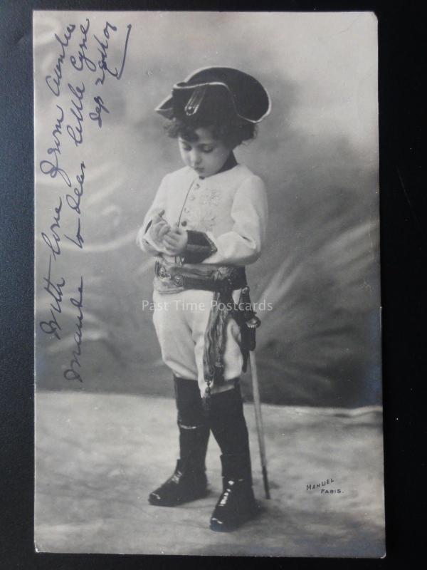 Little Boy Dressed as Soldier c1901 UB RP