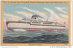 S S Princess Anne Ferry Between Kiptopeke Beach and Little Creek Virginia