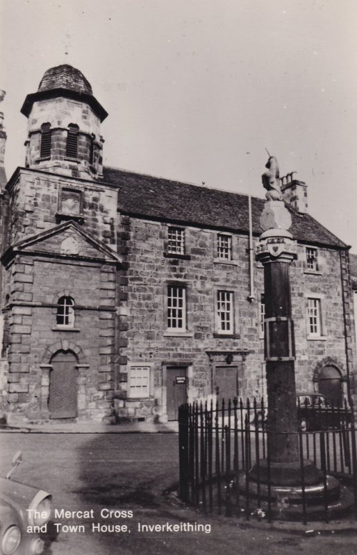 Mercat Cross Inverkeithing Fife Real Photo Scottish Postcard