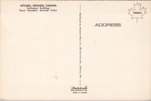 Parliament Buildings RCMP Mountie Ottawa Ontario ON Unused Vintage Postcard D43