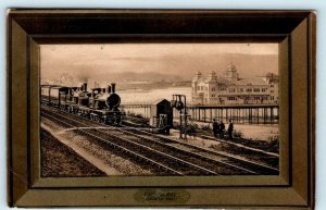 COLWYN BAY, WALES ~ Pavilion MAIL TRAIN Railroad 1908 Border Frame  UK  Postcard