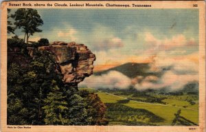 Sunset Rock above the Clouds Lookout Mountain chatanooga TN Postcard PC123