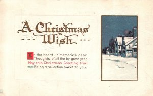 Vintage Postcard Christmas Wish May This Christmas Greeting True Winter Village