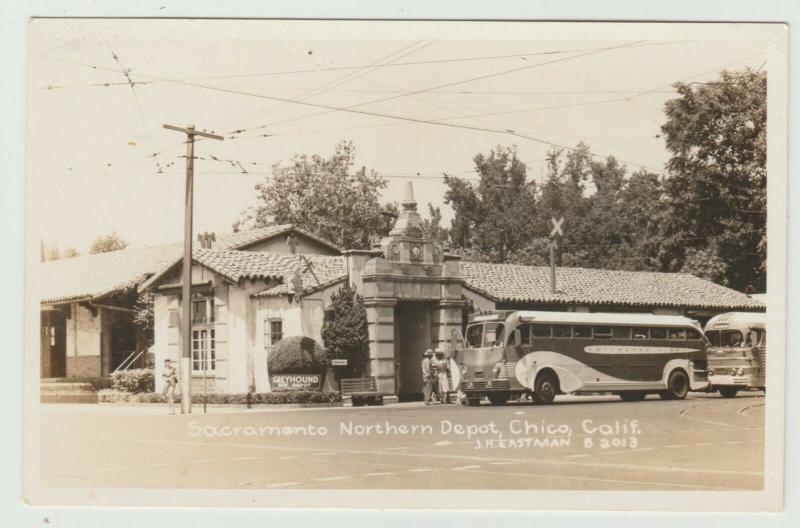 Sacramento CA GREYHOUND BUS NORTHERN DEPOT RPPC BY EASTMAN Postcard 