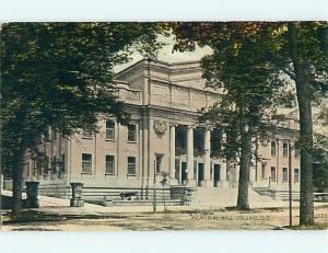 Unused Divided-Back MEMORIAL HALL BUILDING Columbus Ohio OH t5959