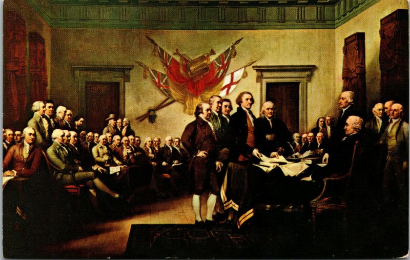 Vtg Declaration of Independence Painting Capitol Rotunda Washington DC Postcard