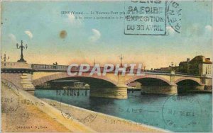 Old Postcard Sens Yonne New Bridge taken from the Place Boffrand