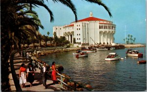 Vtg 1950s Casino Way Avalon Santa Catalina Island California CA Postcard