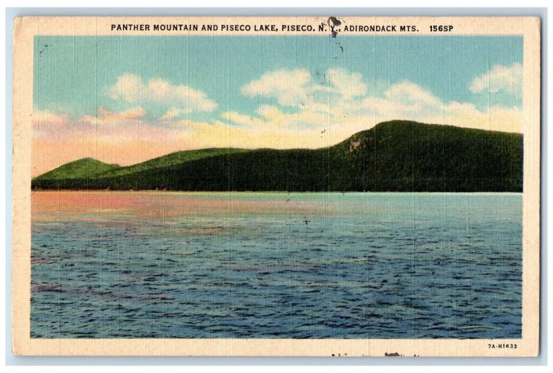 1951 Panther Mountain & Piseco Lake Piseco Adirondack Mts. New York NY Postcard 
