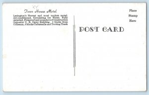 Lexington Kentucky Postcard Town House Motel Limestone Rose 1940 Vintage Antique