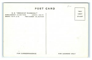 Postcard SS President Roosevelt, United States Lines T23