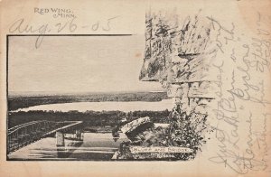 Red Wing Minnesota MN~Bluff and Bridge~1905 Lidberg Photo POSTCARD
