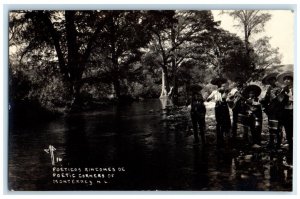 1916 Poetic Corners of Monterrey Nuevo Leon Mexico RPPC Photo Postcard