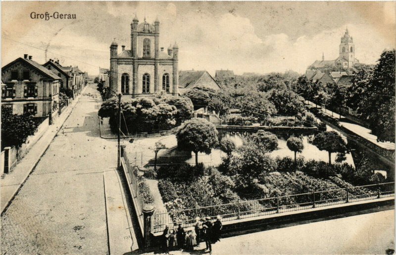 PC CPA JUDAICA, GERMANY, GRO$-GERAU, SYNAGOGUE, Vintage Postcard (b20101)