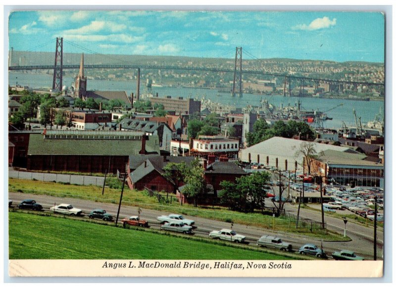 1975 Angus L MacDonald Bridge Halifax Nova Scotia Canada Vintage Postcard