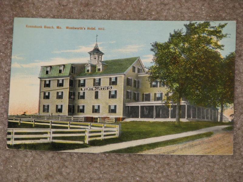 Kennebunk Beach, Me., Wentworths Hotel, 1862, Vintage Card, unused