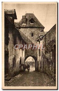 Old Postcard Salers (Cantal) Gate Martille Horse Horse