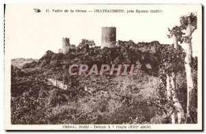 Old Postcard Chateaubrun Pres Eguzon feudal Castle Dungeon has 7 floors