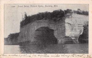 Munising Michigan Grand Portal Pictured Rocks Antique Postcard J70827