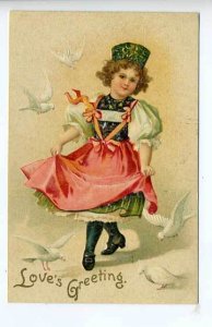 Valentines Beautiful Girl Clapsaddle Signed Postcard