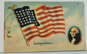 Patriotic 48 Star Flag Geo Washington Independence Brockton Pa 1944 Postcard N12