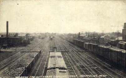 Printed as Wabash Freight Yards, Montpelier, Michigan, MI, USA Railroad Unuse...