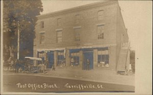 Tariffville Simsbury Connecticut CT Post Office Block c1905 Real Photo Postcard