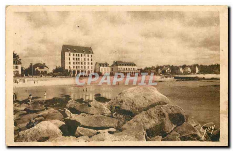 Old Postcard Carnac Plage Morbihan Harbor Beach in Dro