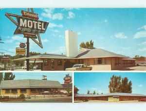 Unused Pre-1980 OLD CARS & COLONIAL MOTEL & BLUE OX RESTAURANT Elgin IL u0614@