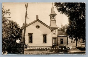 COLTON NY M.E. CHURCH ANTIQUE REAL PHOTO POSTCARD RPPC