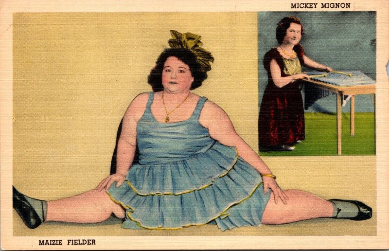 Maizie Fielder Mignon Odditorium Freak Ripley's NY World's Fair 1940 Postcard