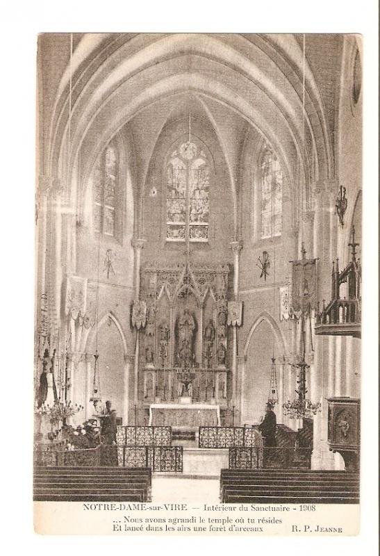 Postal 027633 : Notre-Dame-sur-Vire. Interieur du Sanctuaire