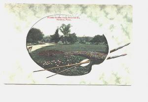 Painters Pallet, Public Garden Boston Massachusetts, Used 1907 Flag Cancel