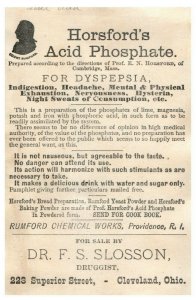 1880's Dr. F. S. Slosson Horsford's Quack Medicine Victorian Trade Cards P106 