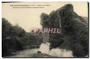 Old Postcard Forest Paimpont Chateau de Comper Ruined ramparts and moat old