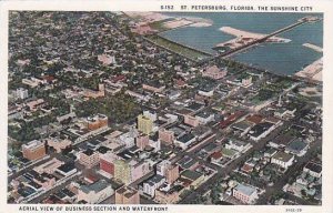 Florida Saint Petersburg Aerial View Of Business Section And Waterfront