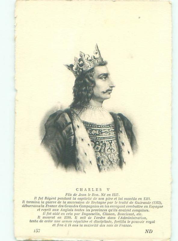 foreign Old Postcard CHARLES V - THE KING OF GERMANY AND ITALY AC3286