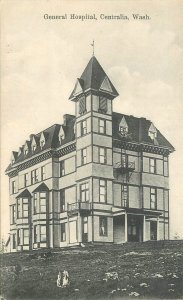 Postcard Washington Centralia General Hospital C-1910 Wheelock 23-4155