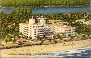 Linen Postcard Lauderdale Beach Hotel in Fort Lauderdale, Florida