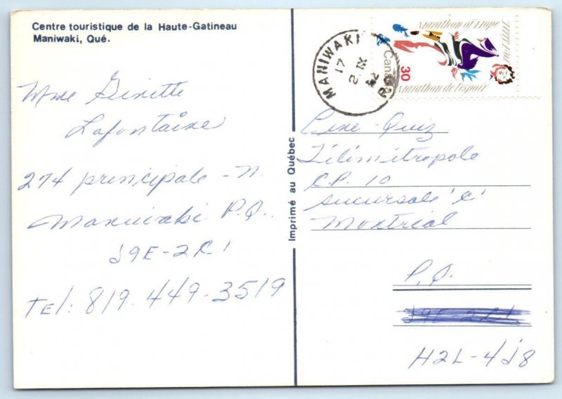 MANIWAKI, Quebec Canada ~ CAMPGROUND? de la Haute Gatineau 4x6 Postcard