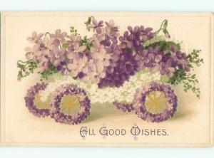 Pre-Linen CAR MADE OF VIOLET FLOWERS AC3933