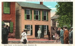 Vintage Postcard Mark Twain Boyhood Home House Landmark Hannibal Missouri MO