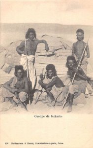 Egypt Africa Bicharis Bishari Tribe Vintage Postcard AA55858